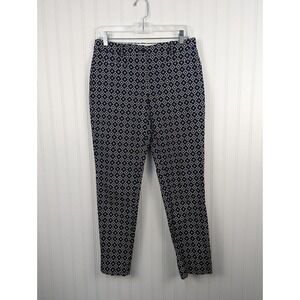 Brooks Brothers Blue White Geometric Natalie Fit‎ Trouser Dress Pants 6